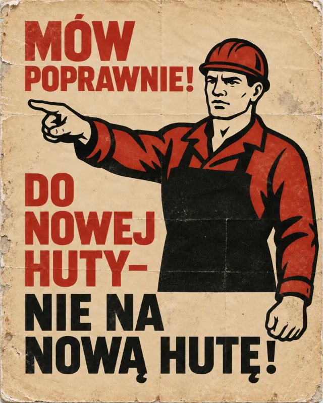 Nowa huta do nowej huty nigdy na plakaty z huty